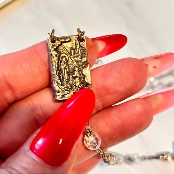 Vintage Rosary gold and silver metals with crystals - Picture 9 of 9